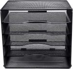 EasyPAG Desk Organizers and Accessories 5 Slot Desktop File Organizer Letter Sorter Literature Paper Tray | Screws Free Design,Black - Image 6
